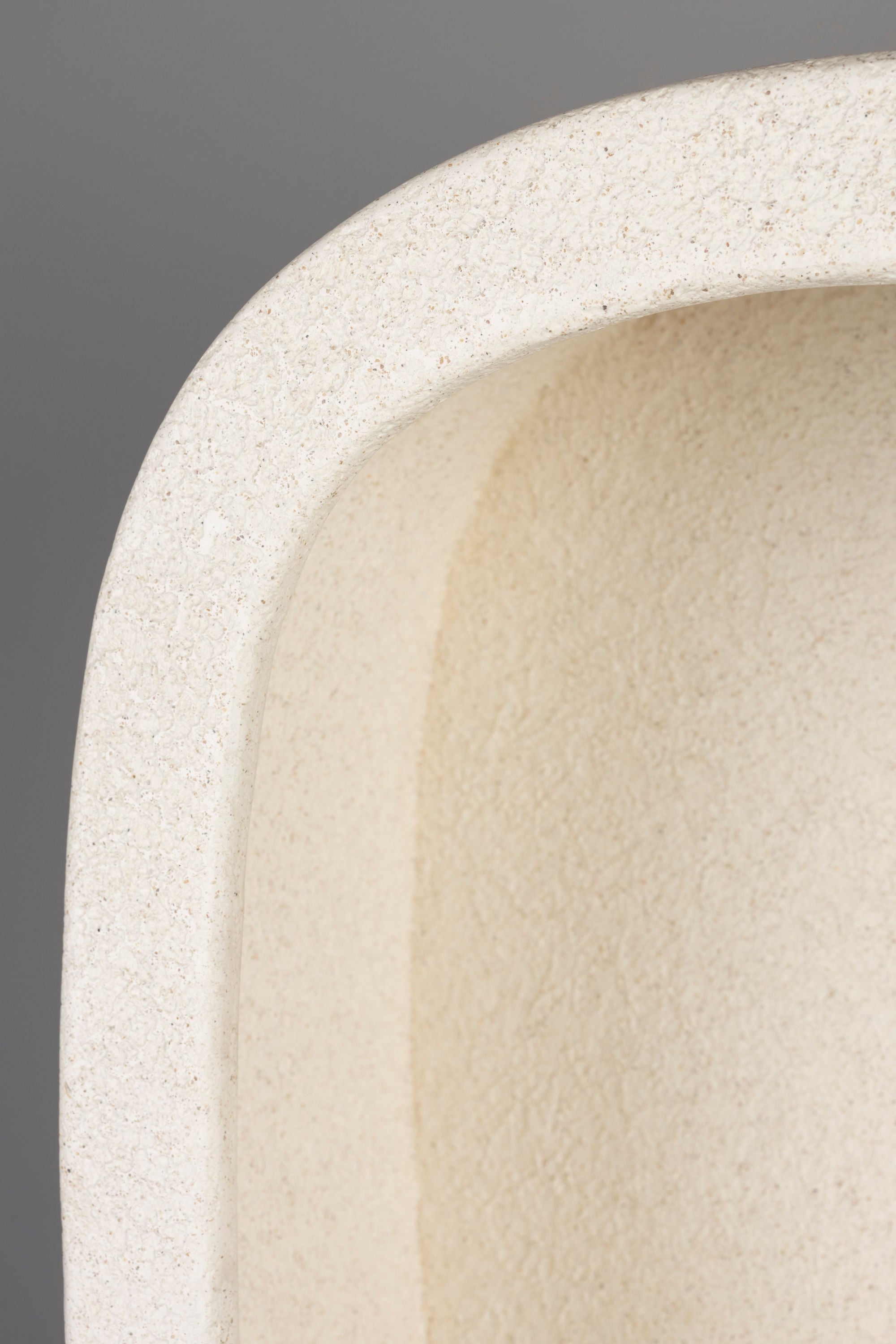 Dutchbone Veda Organic Curved Neutral Marble Single Wall Shelf Medium